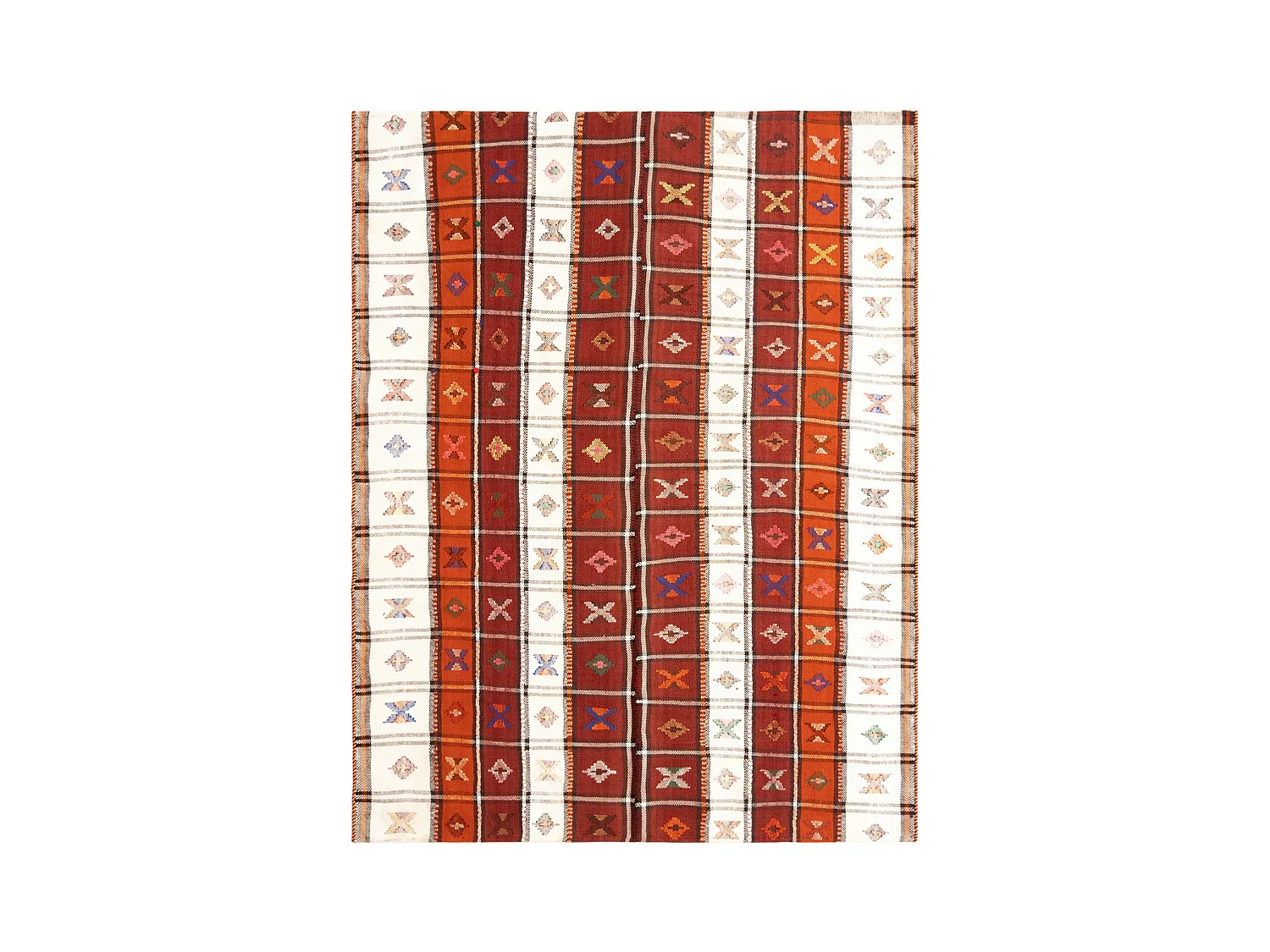 Tapis de laine 150x193 rouge Jajim