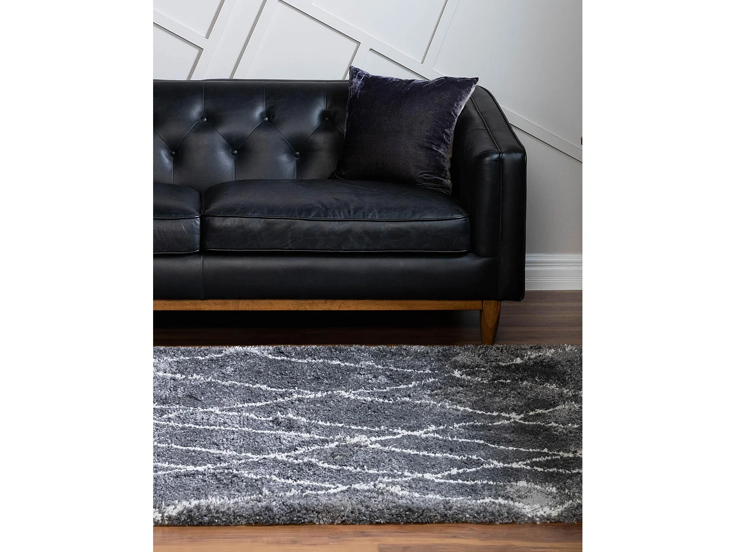 Tapis shaggy 240x305 gris pierre Lachen Fence