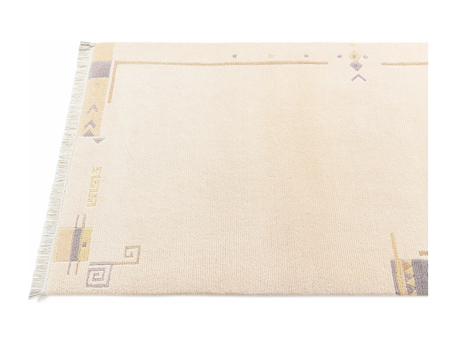Läufer-Wollteppich 84x302 Beige Darya