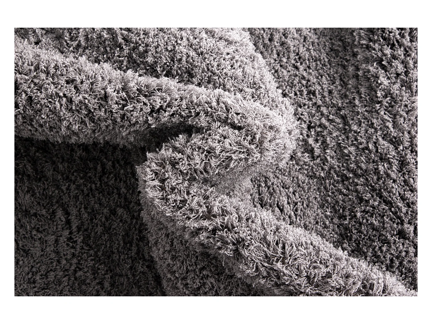 Tapis shaggy 240x305 gris Luzern