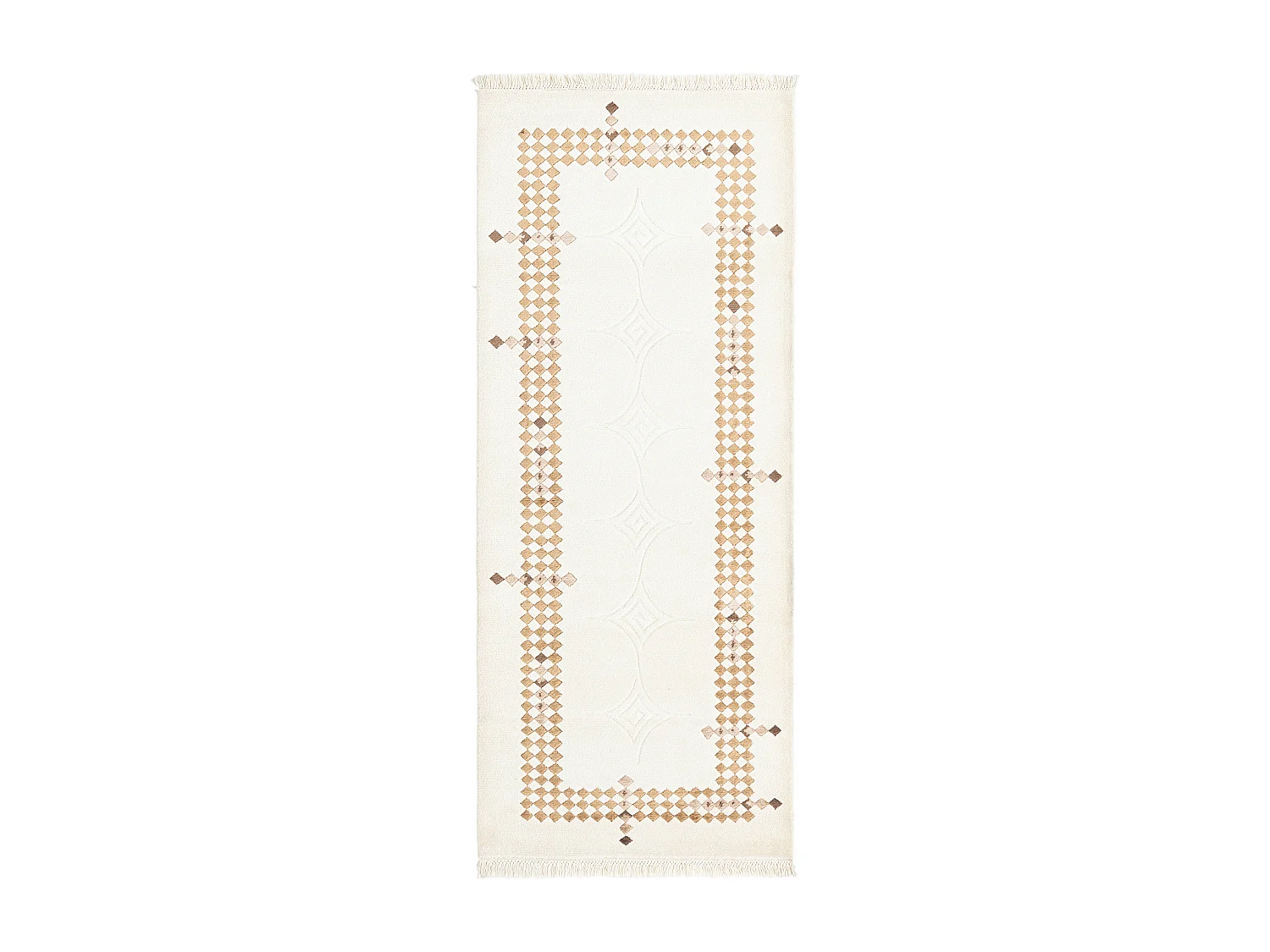 Läufer-Wollteppich 81x198 Beige Darya