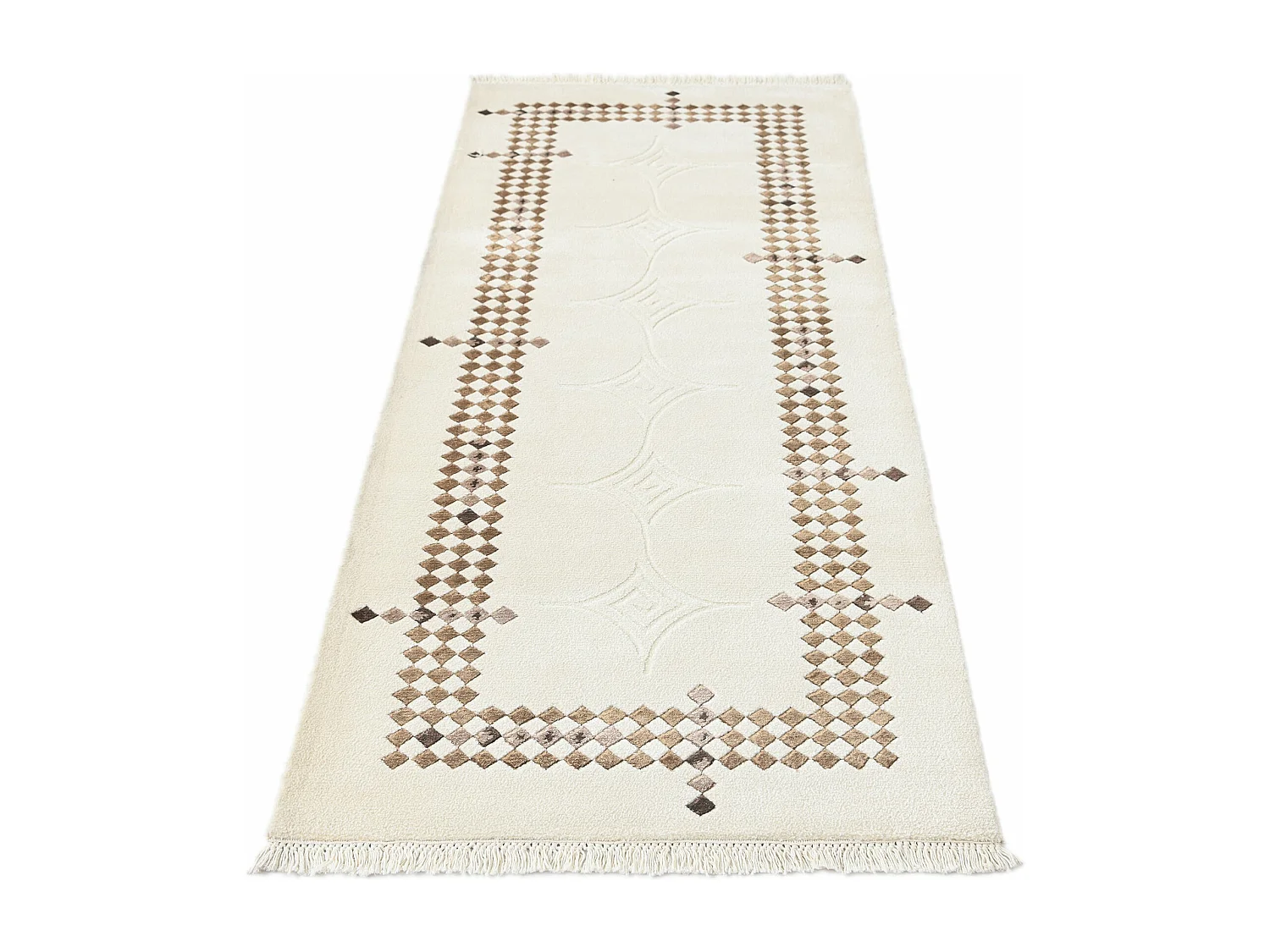 Läufer-Wollteppich 81x198 Beige Darya