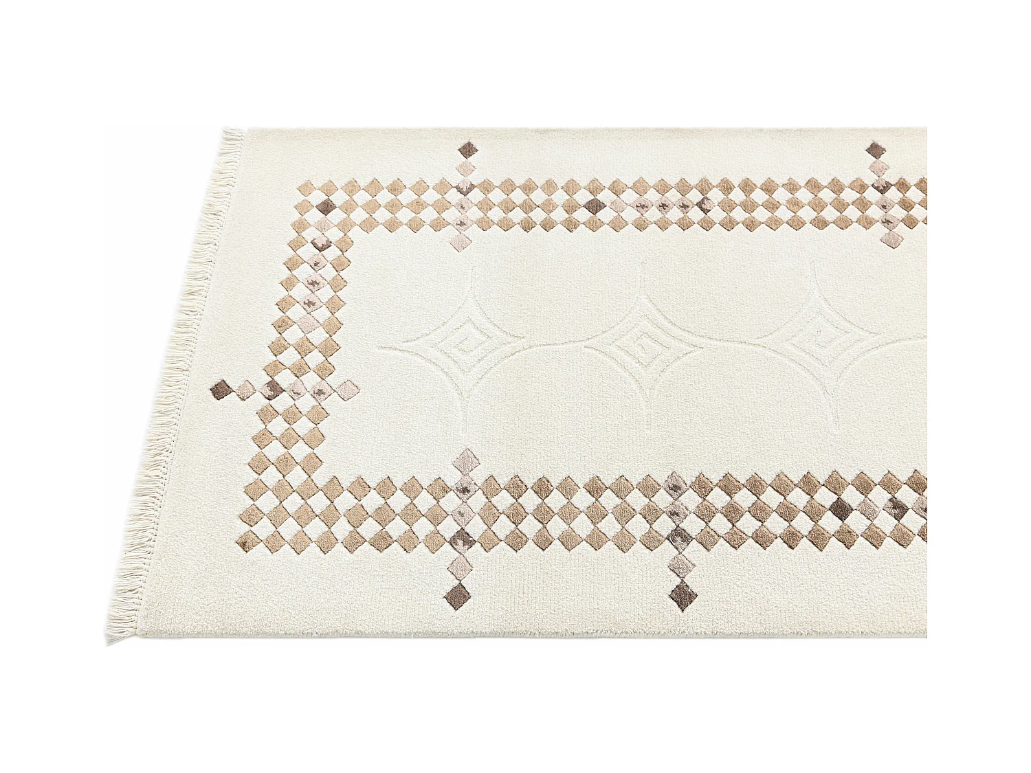 Läufer-Wollteppich 81x198 Beige Darya