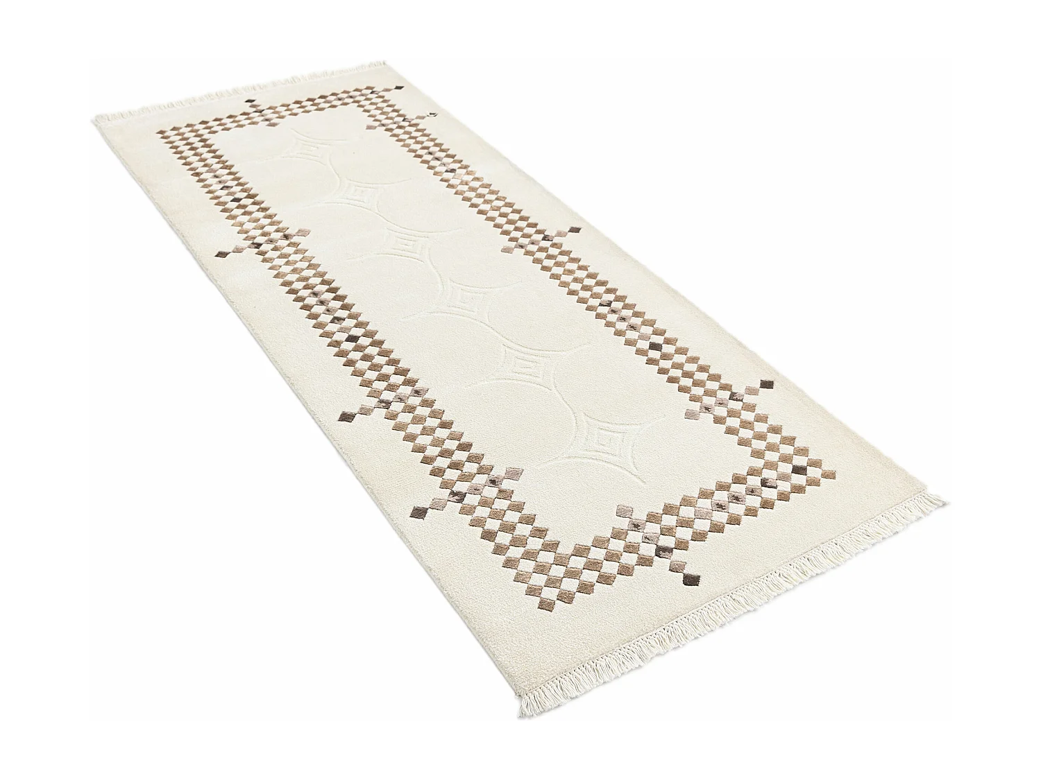 Tappeto per corridoio in lana 81x198 beige Darya