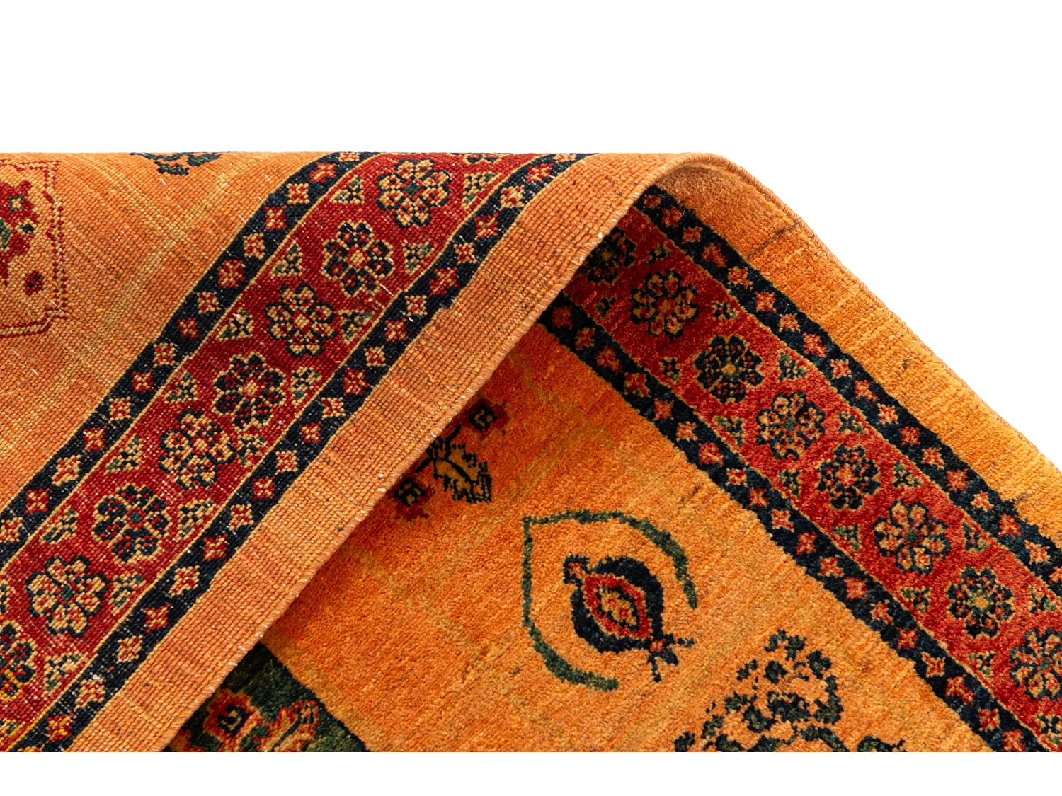 Wollteppich 111x149 Orange Kashkuli