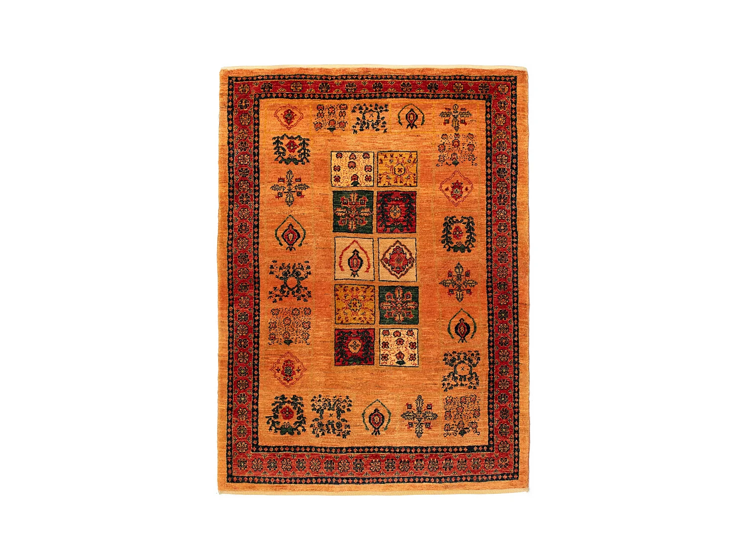 Tapis de laine 111x149 orange Kashkuli