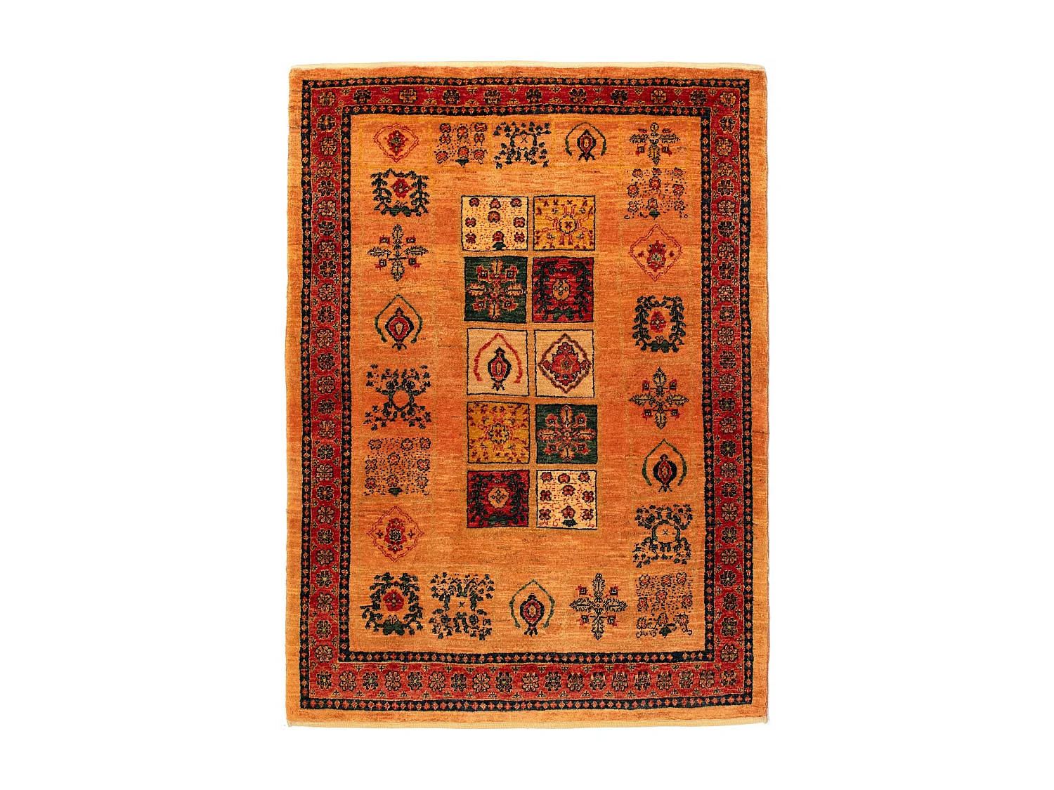 Tapis de laine 111x149 orange Kashkuli