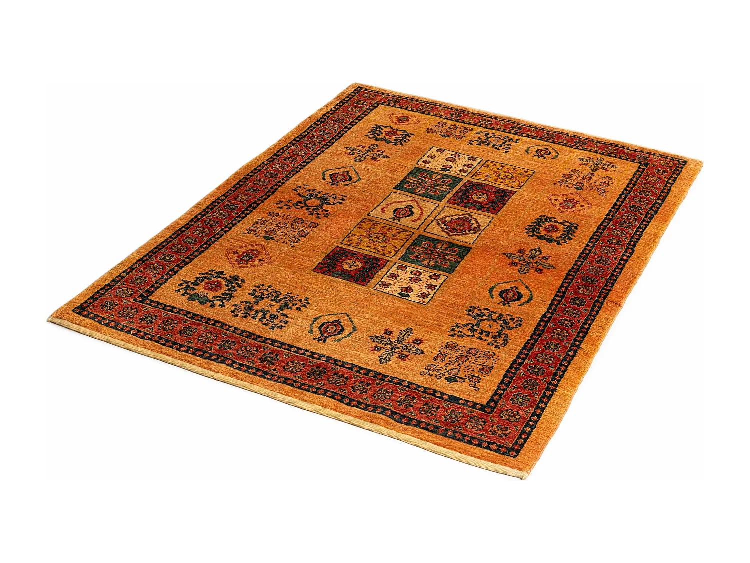 Tapis de laine 111x149 orange Kashkuli