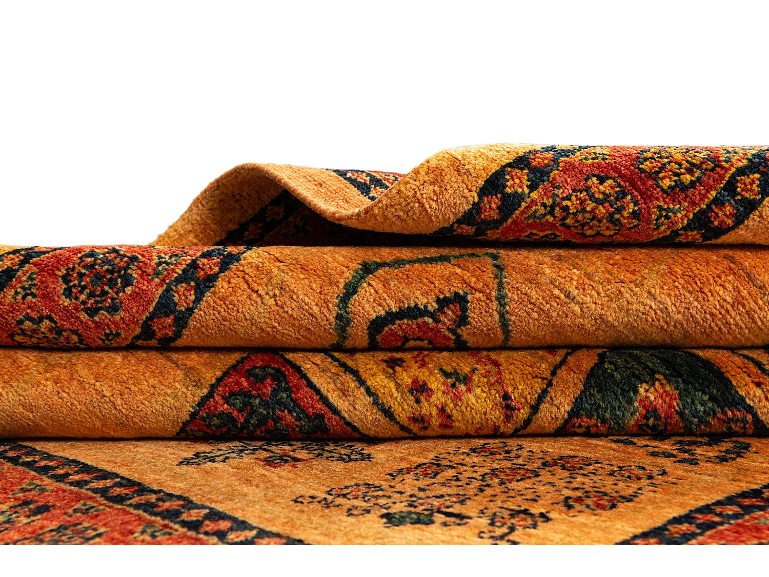 Tapis de laine 111x149 orange Kashkuli