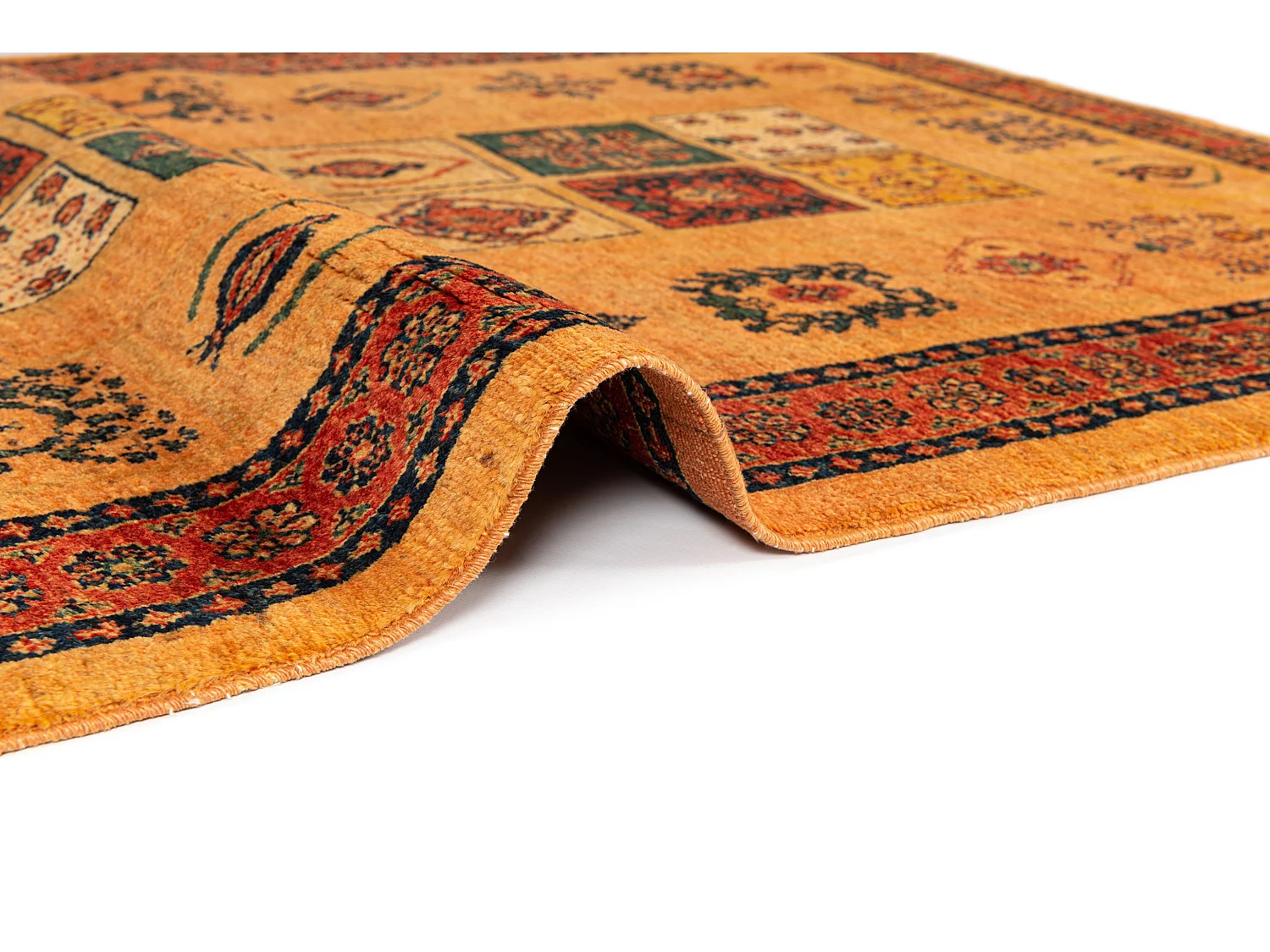 Tapis de laine 111x149 orange Kashkuli