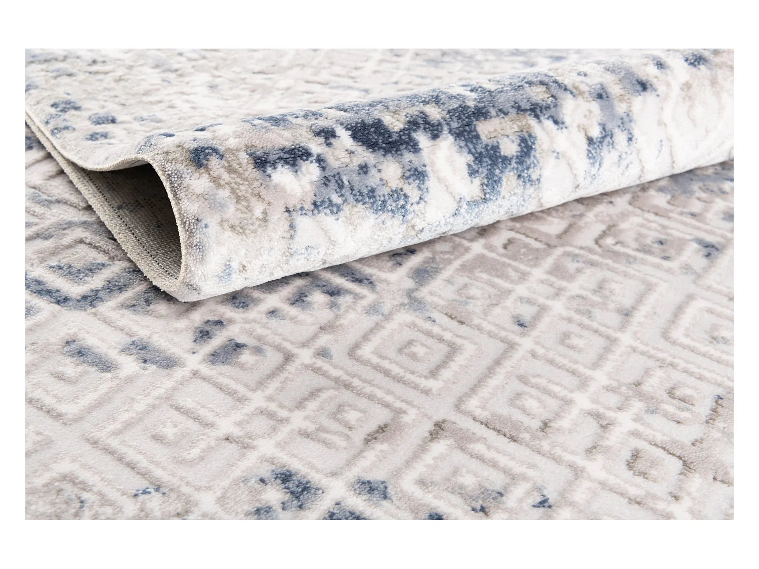 Tapis 240x240 Bleu Davos Fusion