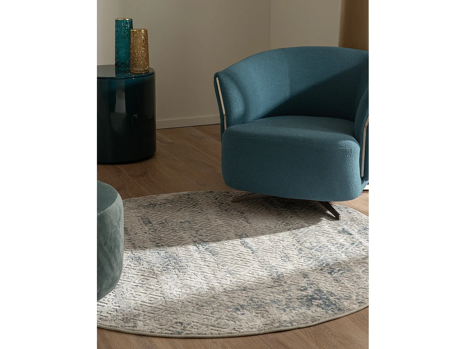 Tapis 240x240 Bleu Davos Fusion