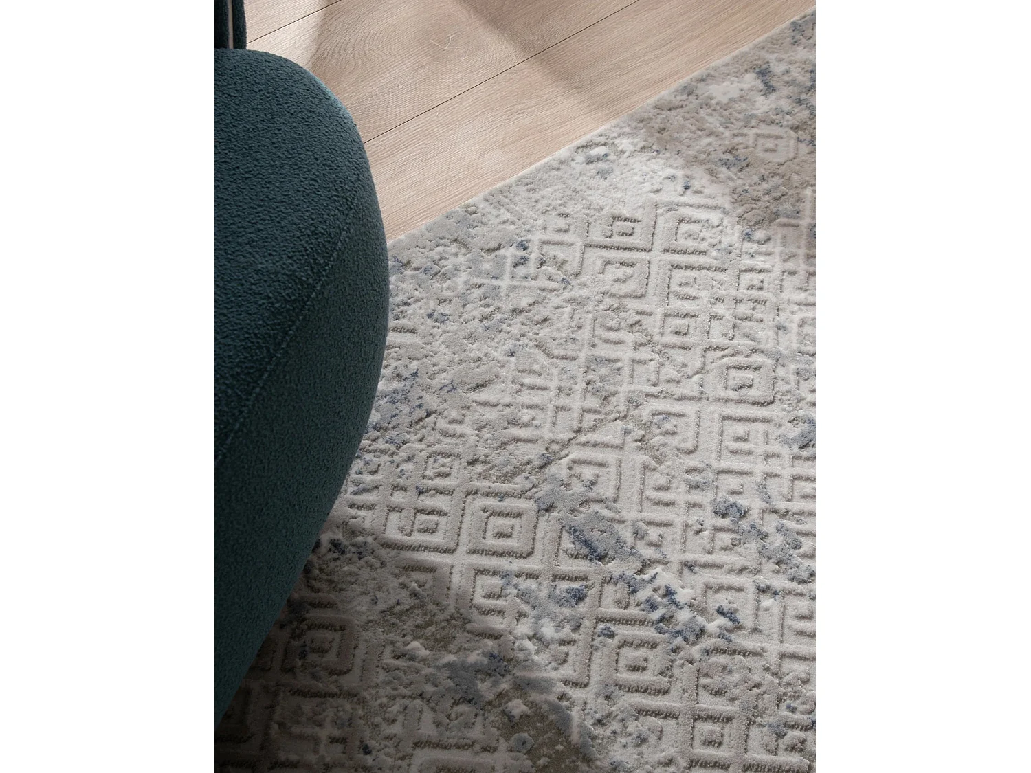 Tapis 240x240 Bleu Davos Fusion