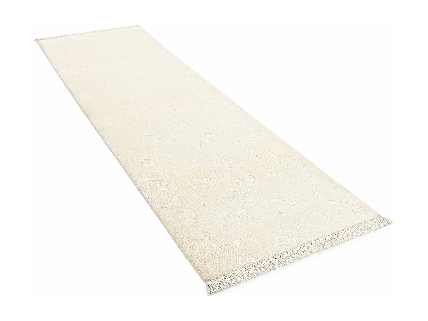 Läufer-Wollteppich 89x300 Beige Darya