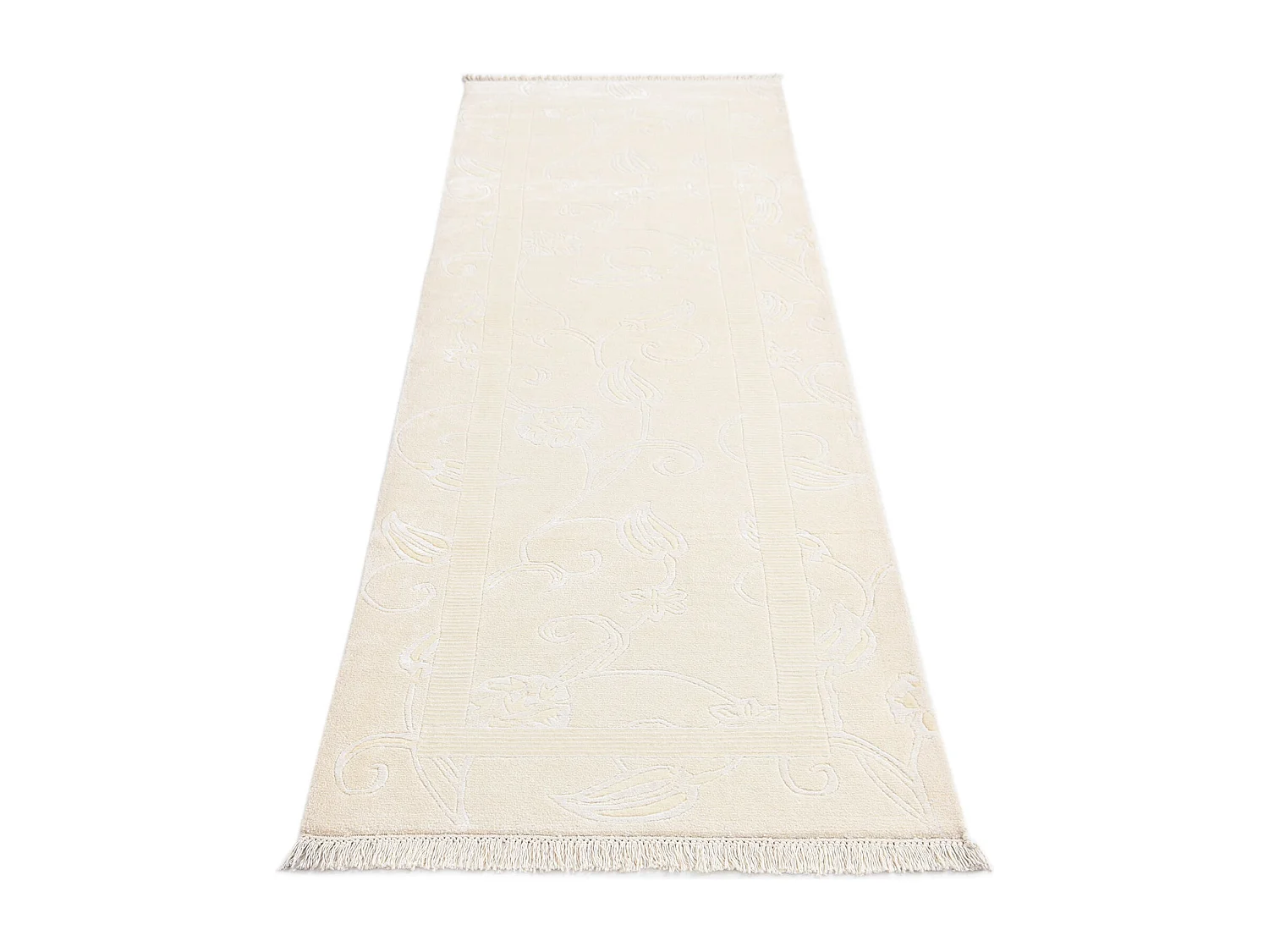 Läufer-Wollteppich 89x300 Beige Darya