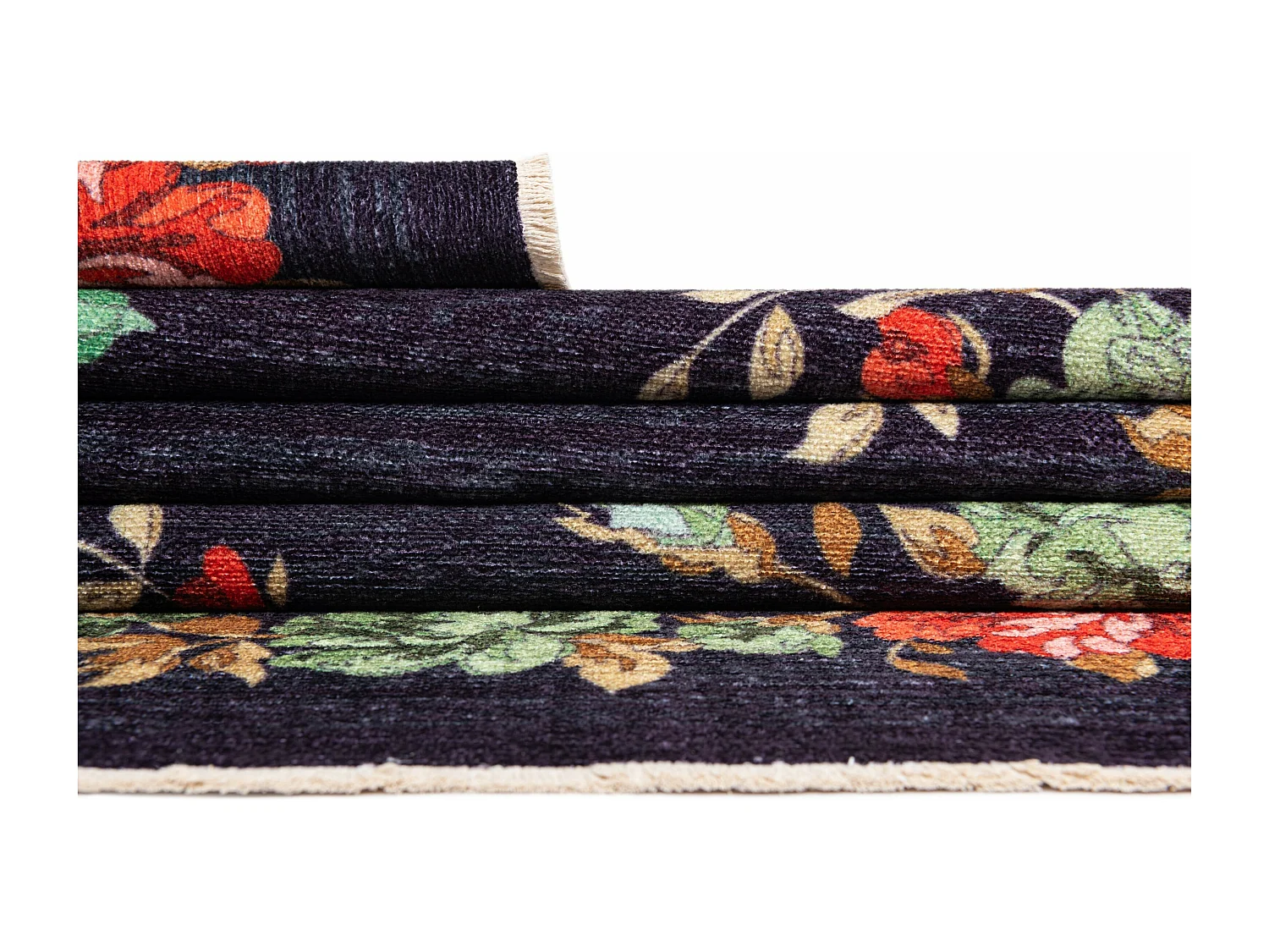 Tapis 80x305 noir Kriens Floret