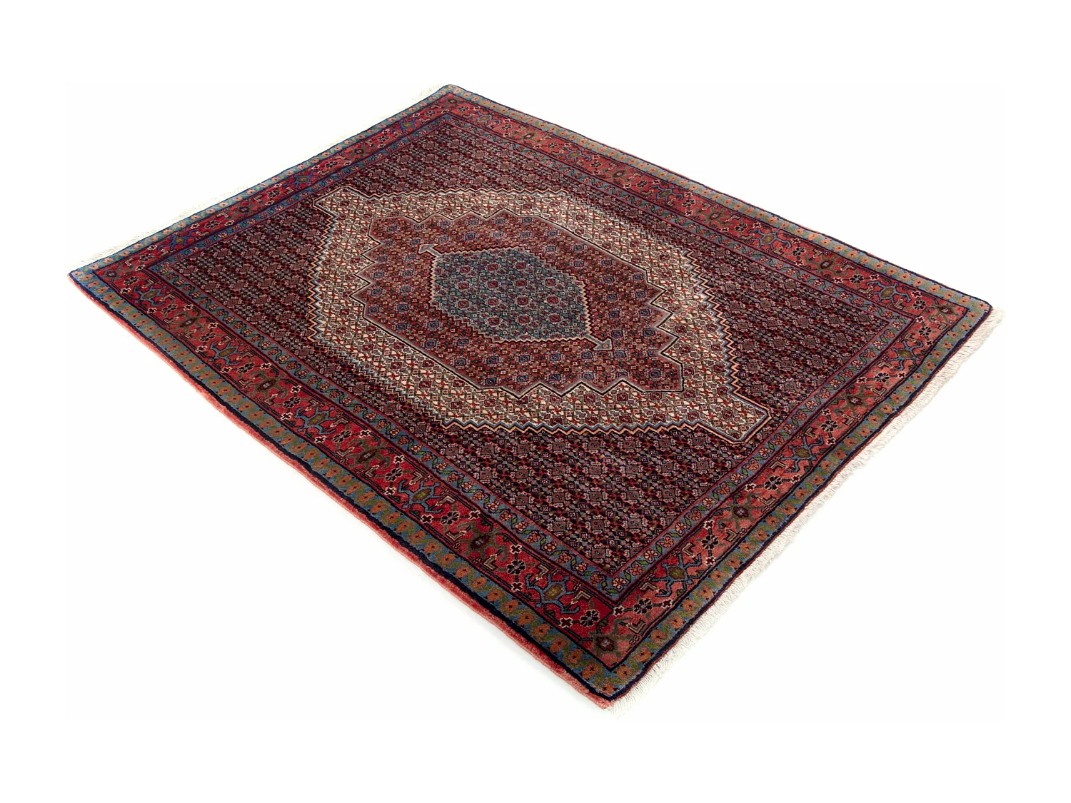 Wollteppich 128x162 Rot Birdjend