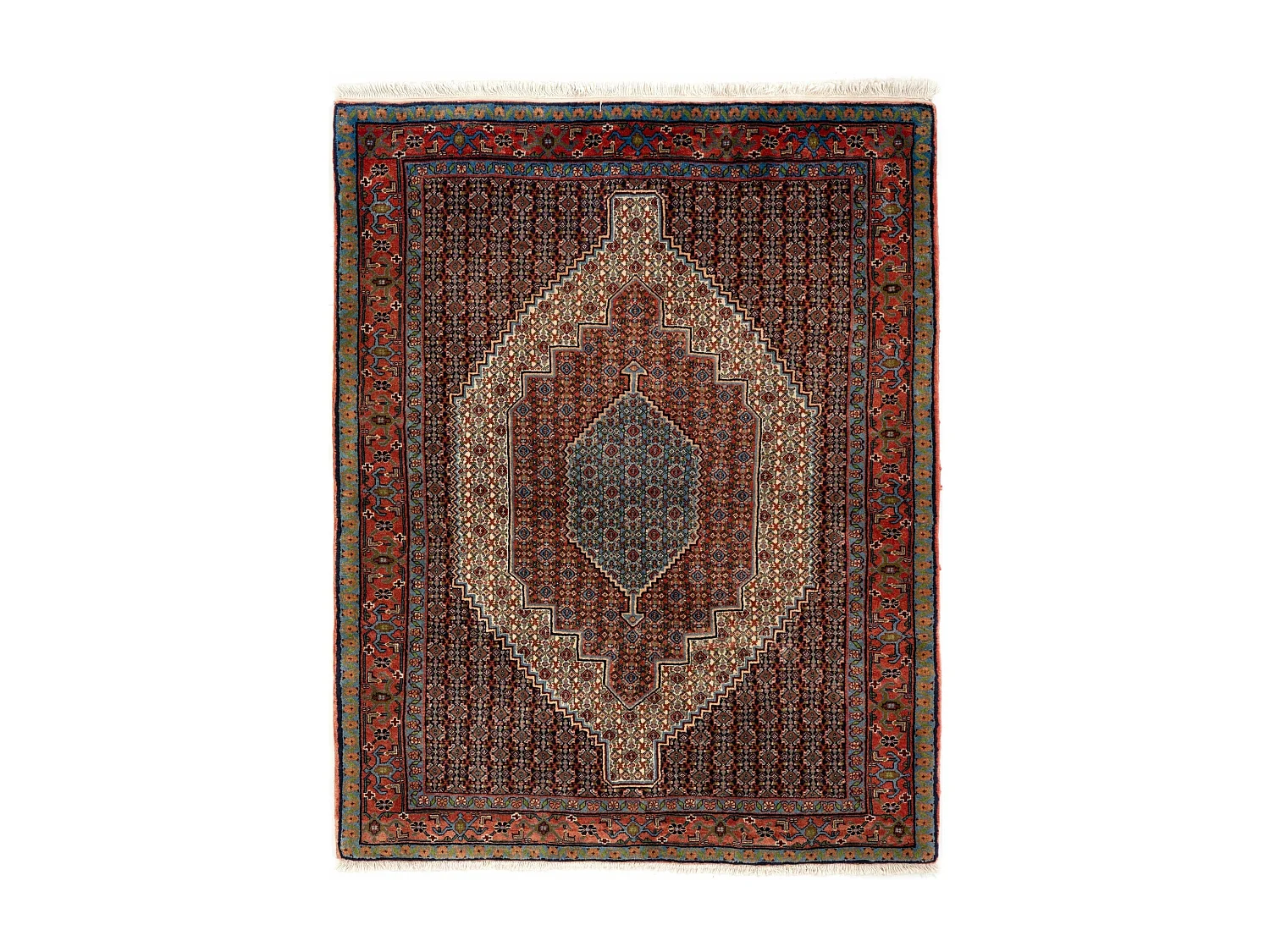 Wollteppich 128x162 Rot Birdjend