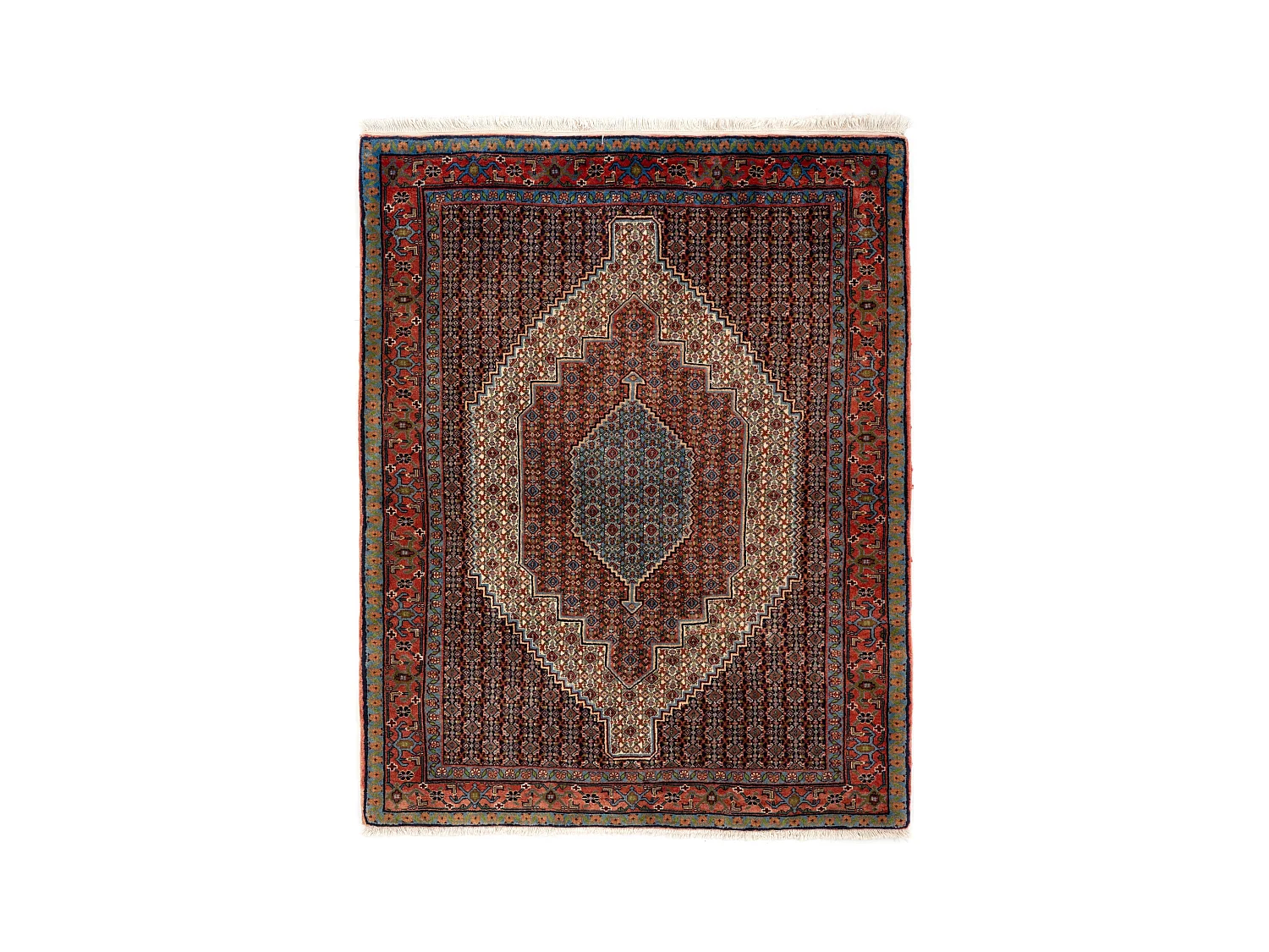 Wollteppich 128x162 Rot Birdjend