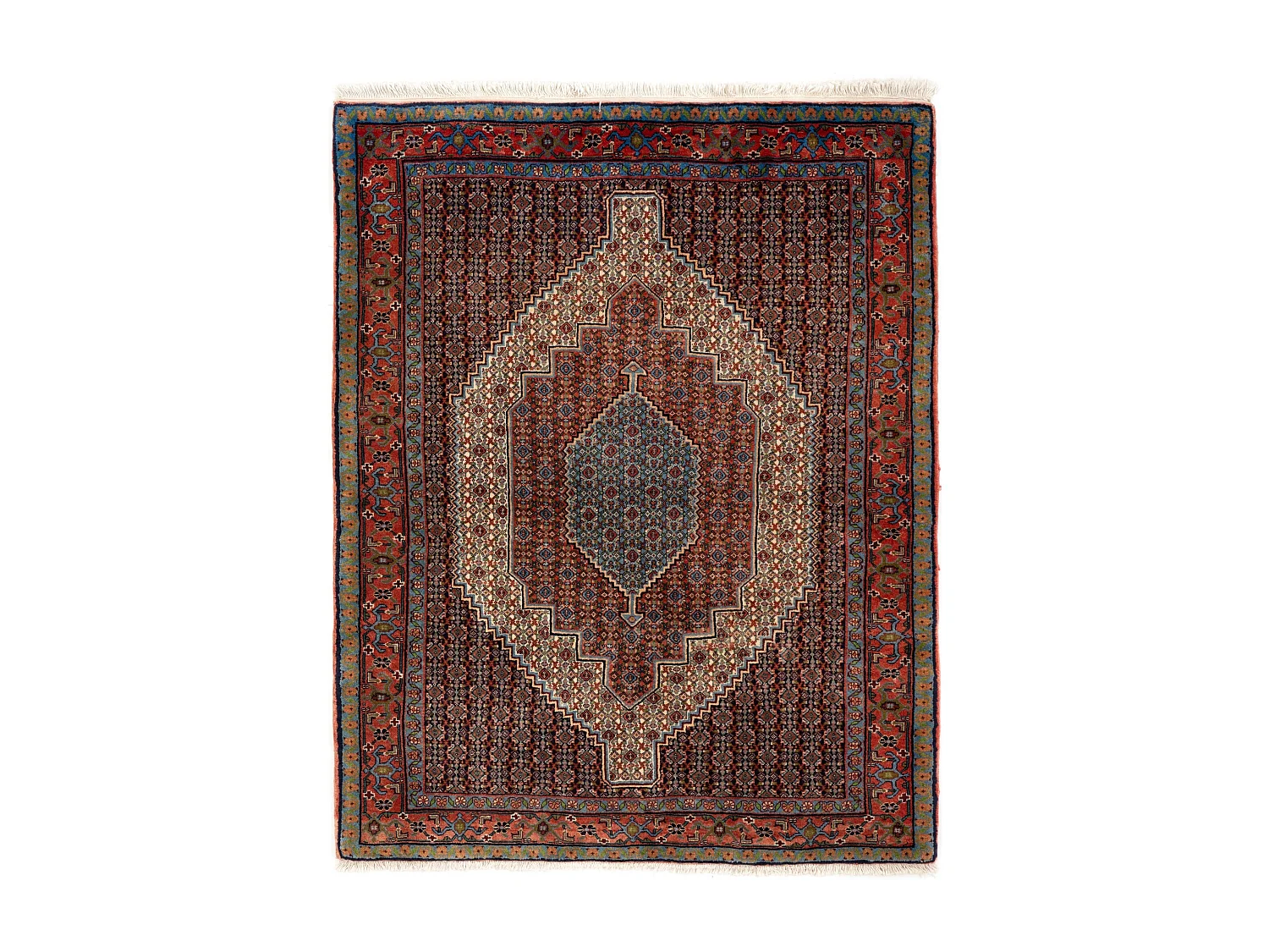 Tapis de laine 128x162 rouge Birdjend