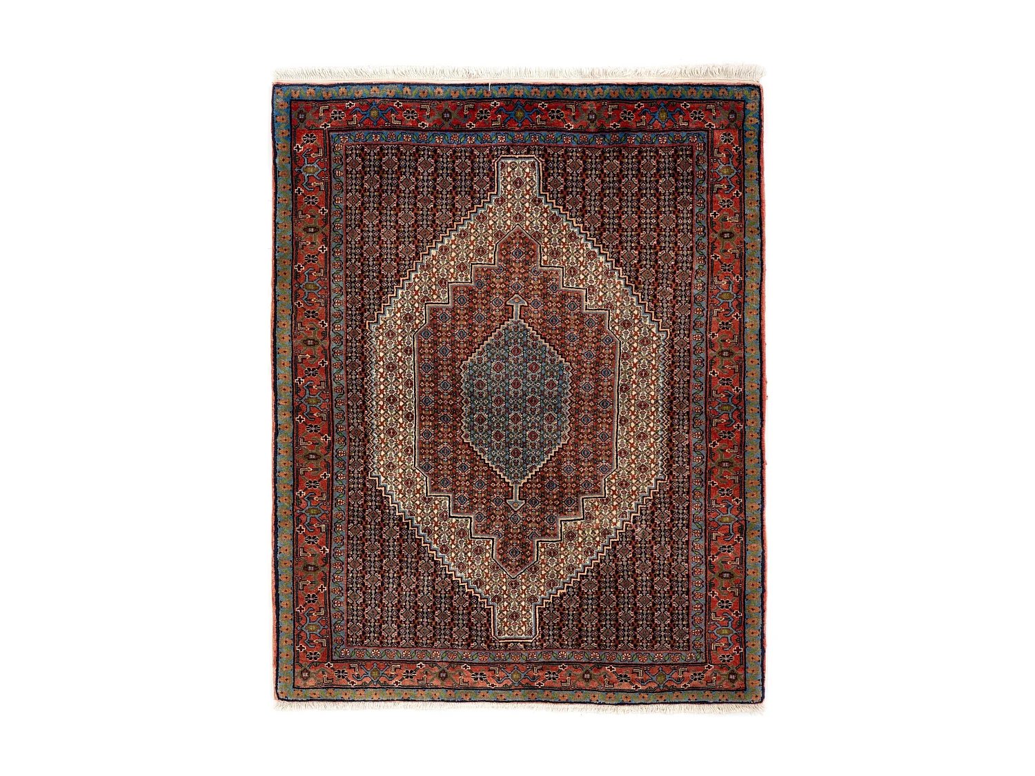 Tapis de laine 128x162 rouge Birdjend