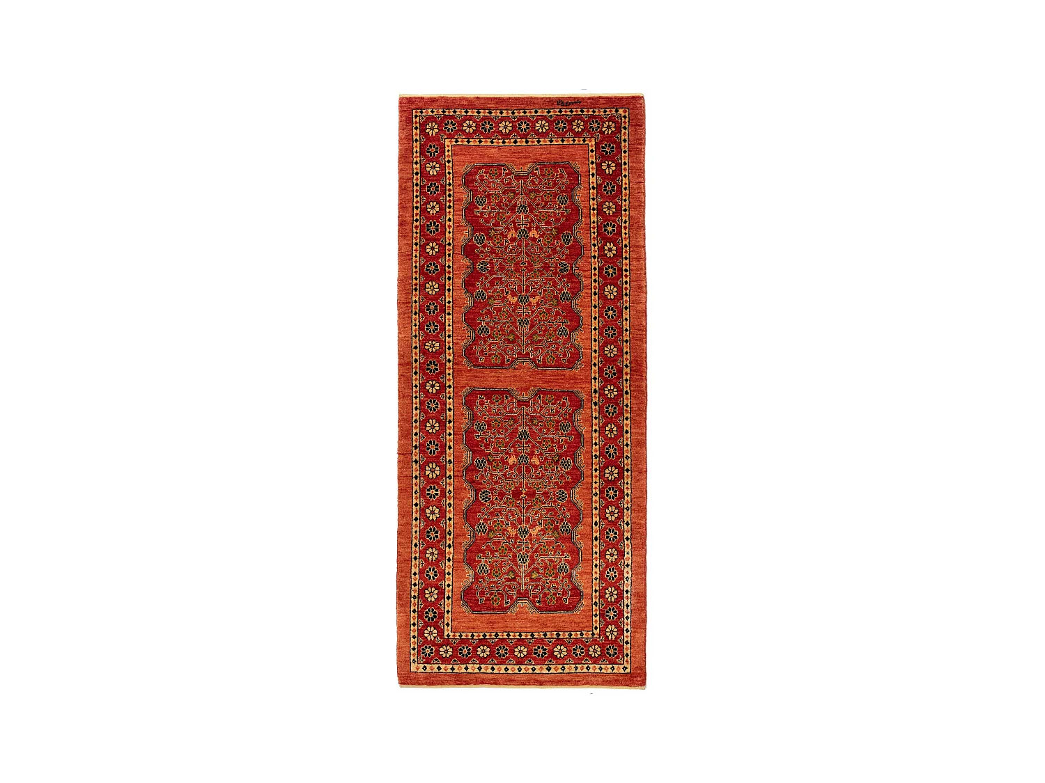 Loper-Woltapijt 211x87 Oranje Kashkuli
