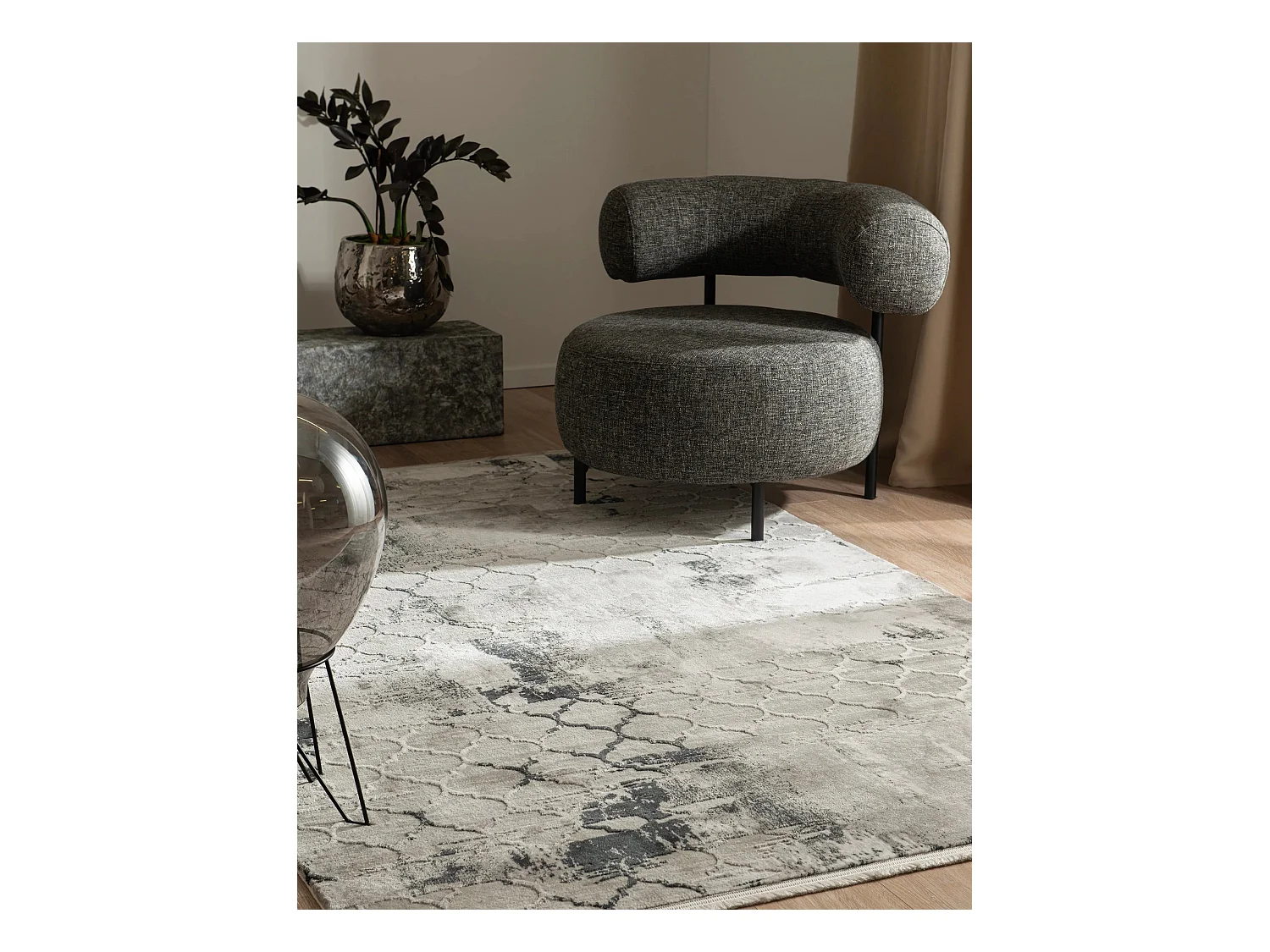 Teppich 125x185 Grau Davos Mesh