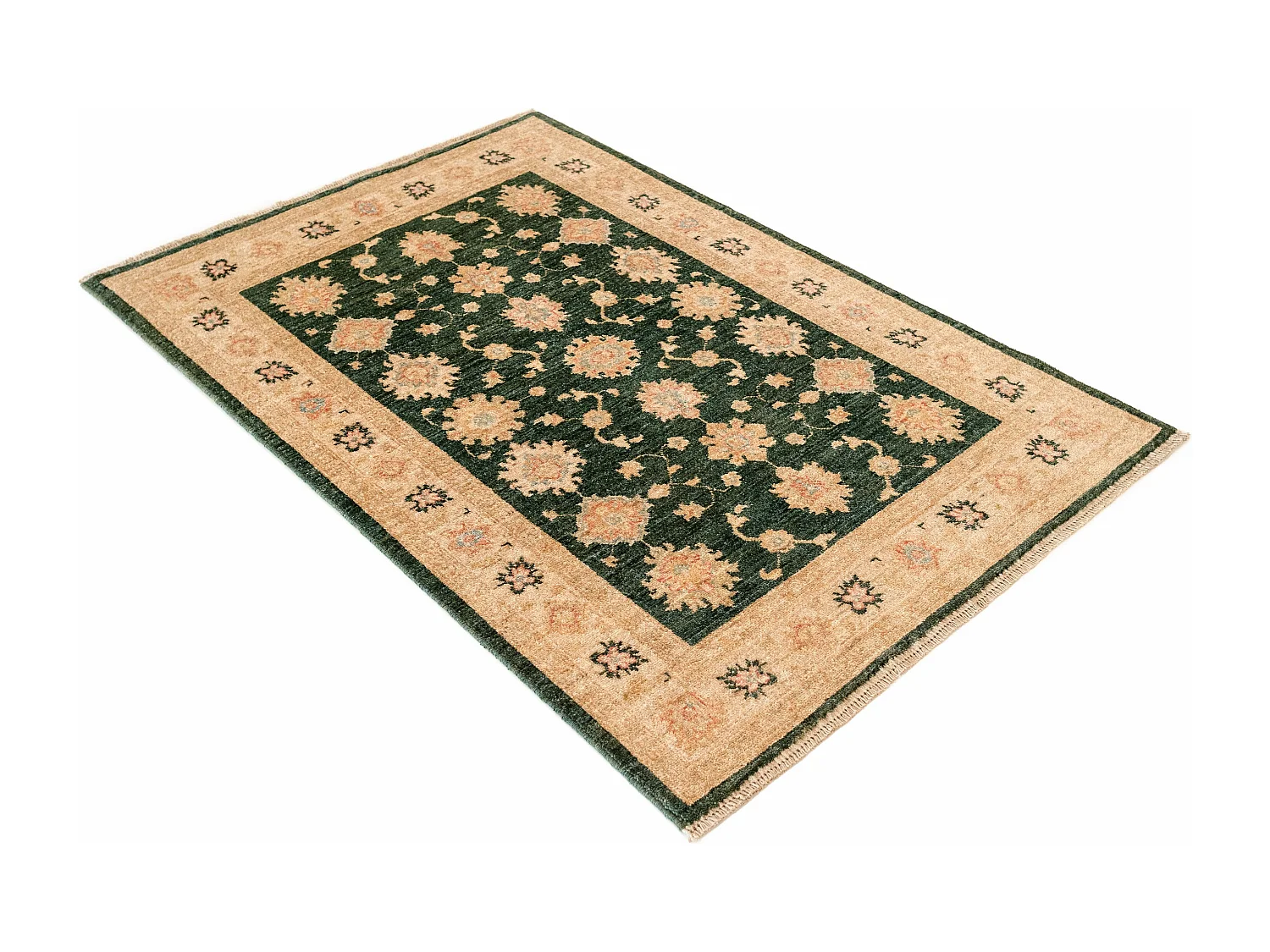 Wollteppich 103x152 Grün Ziegler