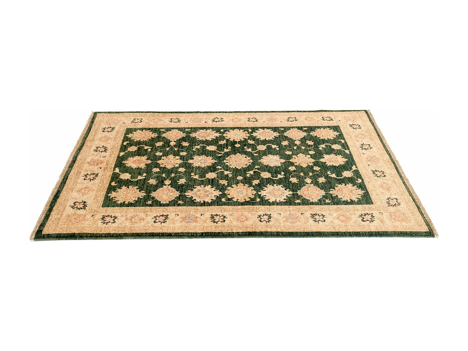 Wollteppich 103x152 Grün Ziegler