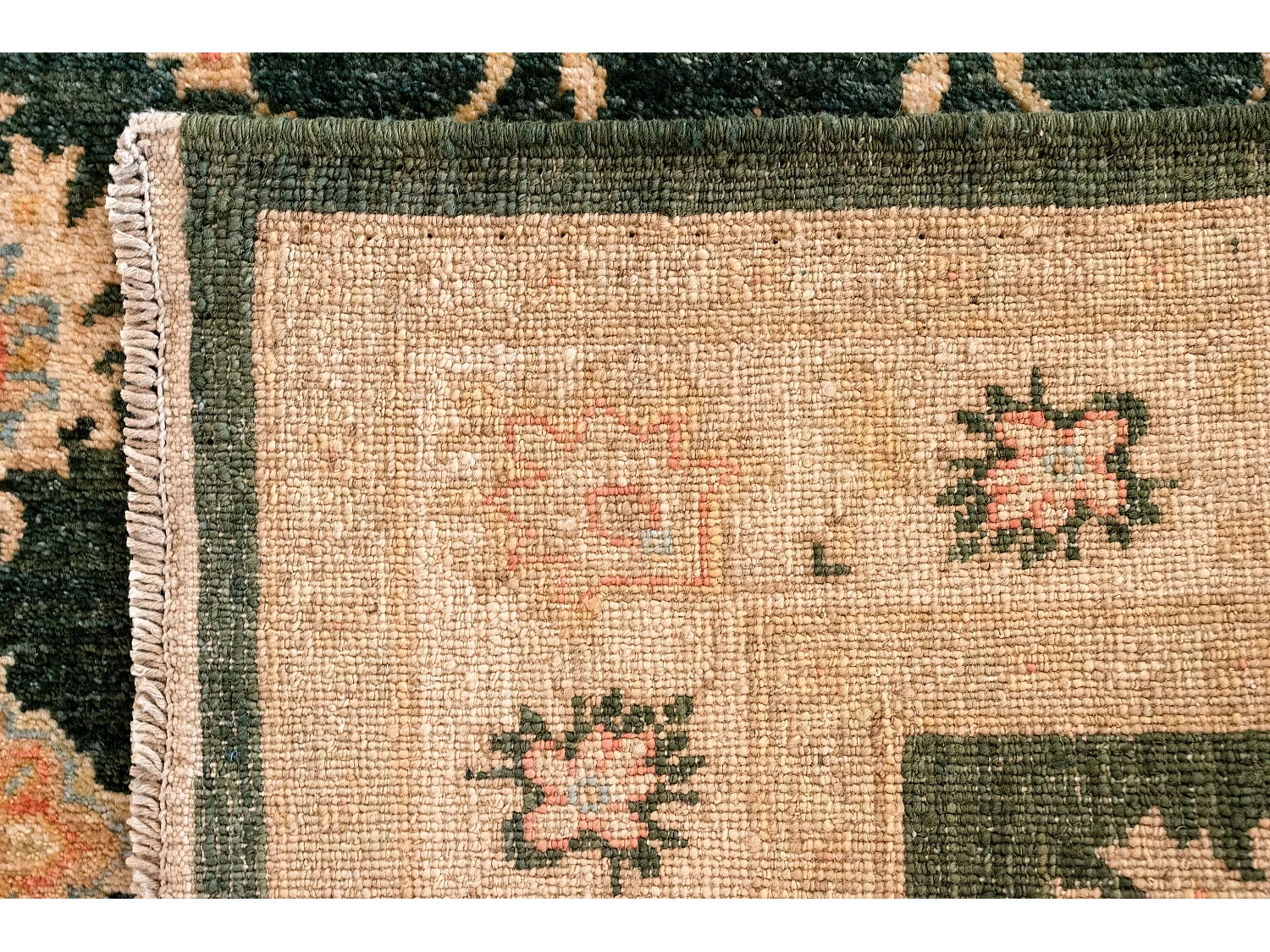 Wollteppich 103x152 Grün Ziegler