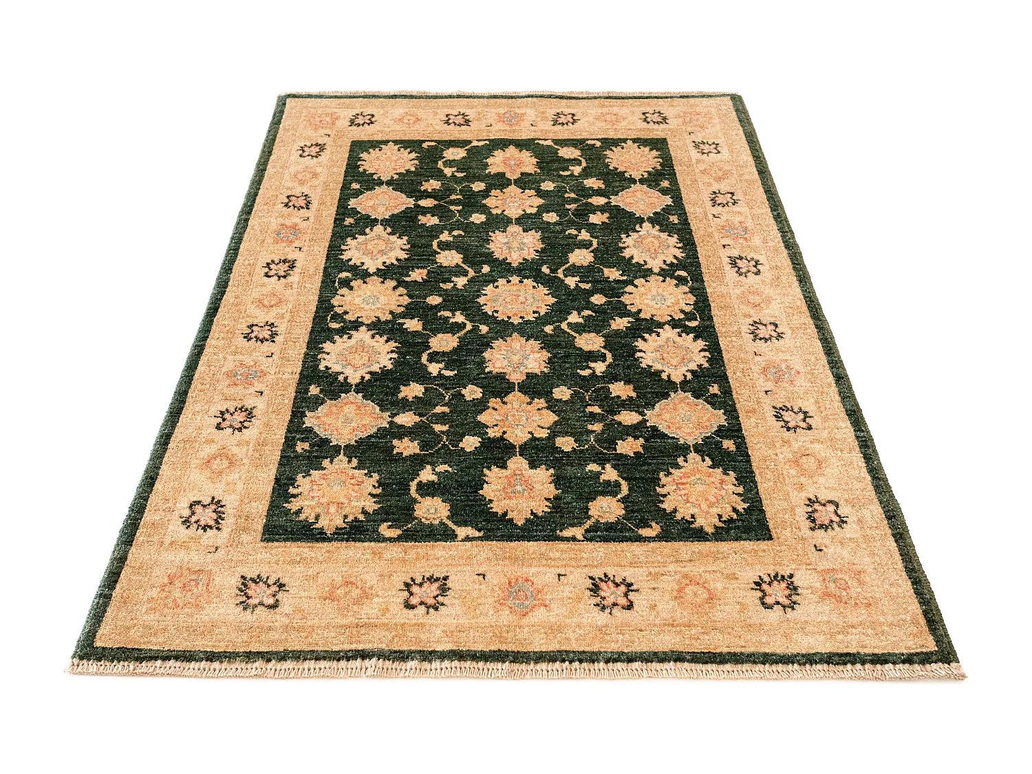 Wollteppich 103x152 Grün Ziegler