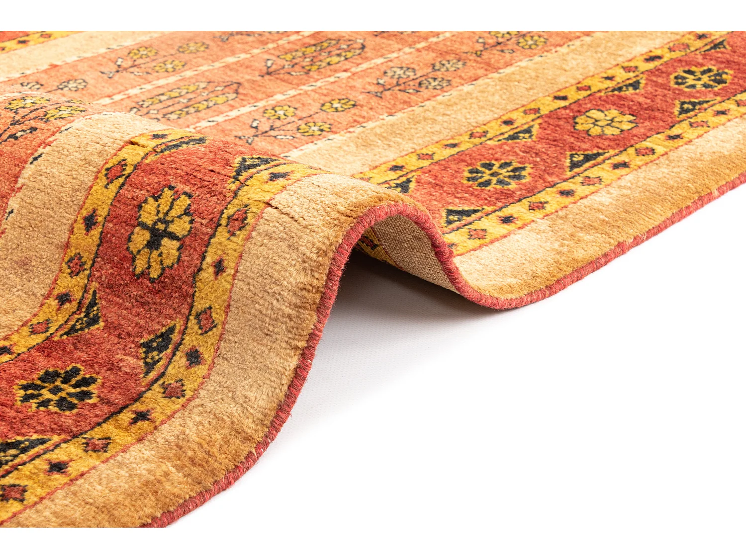 Läufer-Wollteppich 84x196 Braun Kashkuli