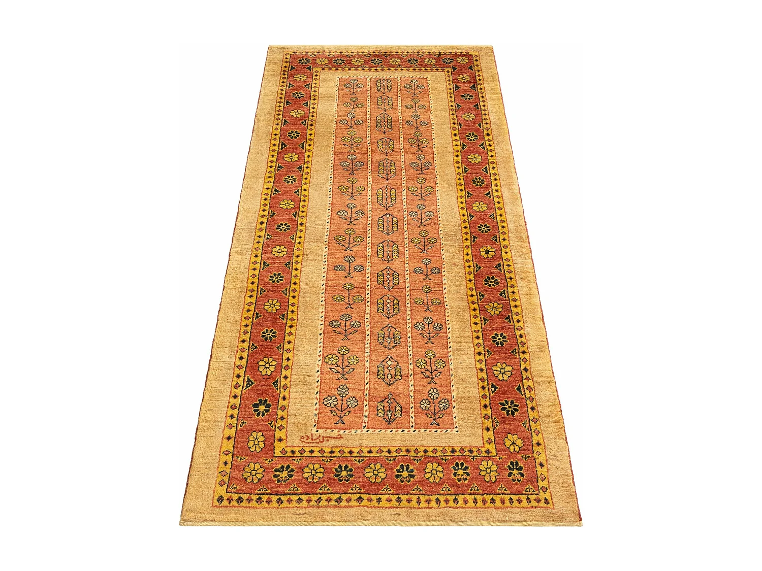 Tapis de couloir en laine 84x196 brun Kashkuli