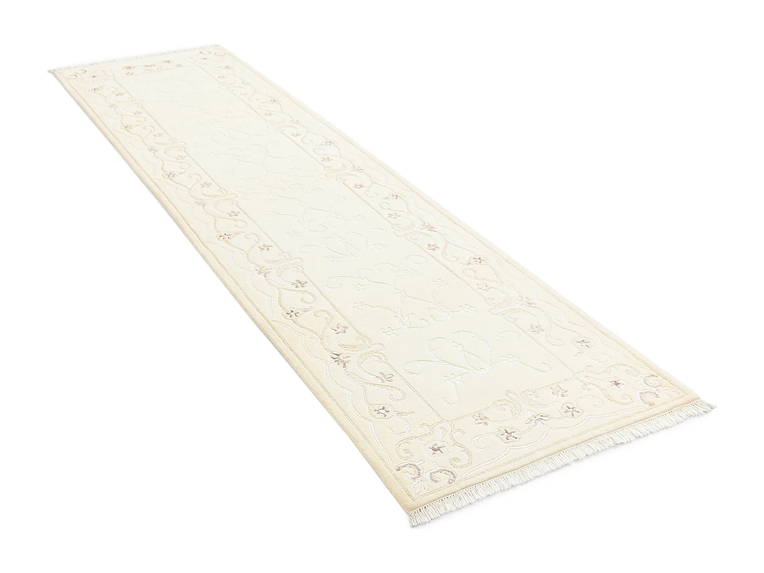 Läufer-Wollteppich 81x305 Beige Darya