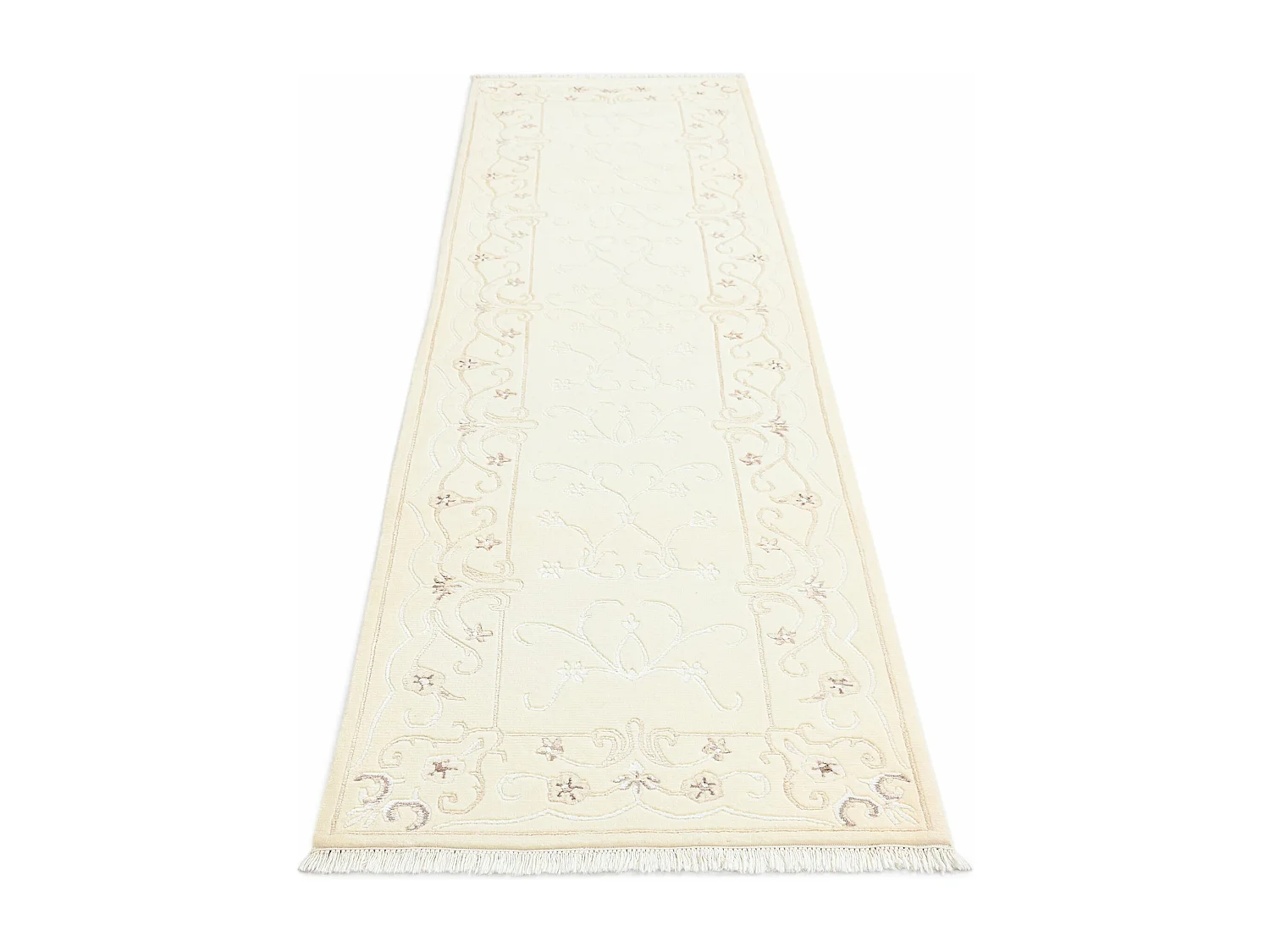 Läufer-Wollteppich 81x305 Beige Darya