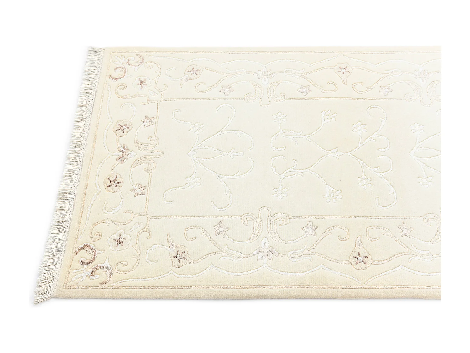 Läufer-Wollteppich 81x305 Beige Darya