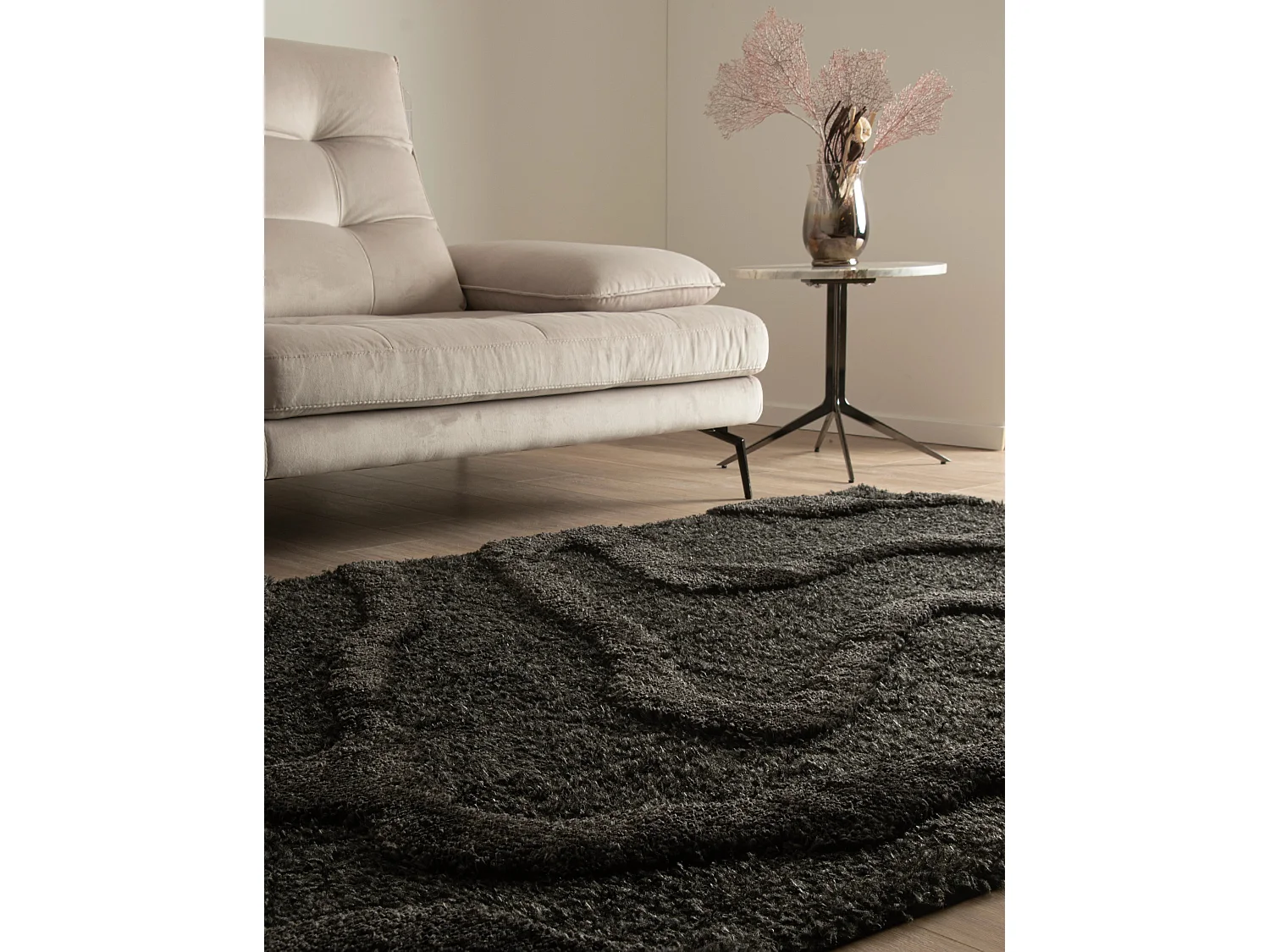 Hoogpolig tapijt 305x240 Zwart Thun Arbor