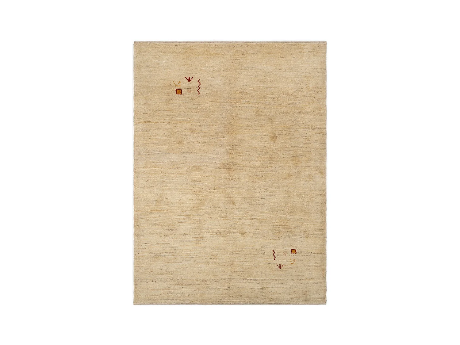 Tapis de laine 151x205 beige Gabbeh Shouli