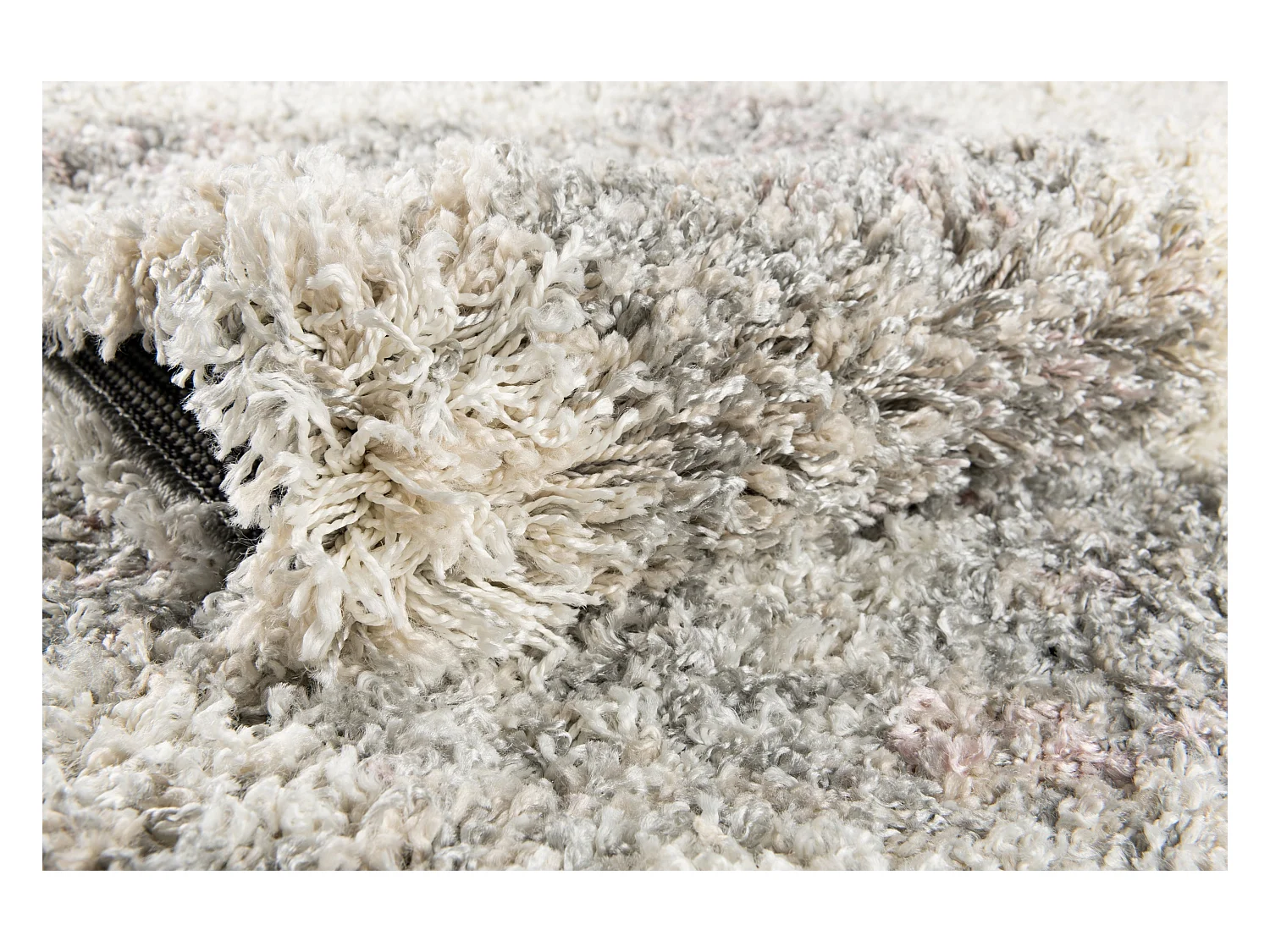 Hoogpolig tapijt 305x240 Beige - Roze Lachen Haze