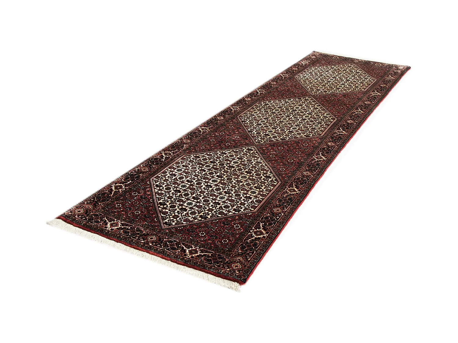 Läufer-Wollteppich 85x304 Rot Bidjar