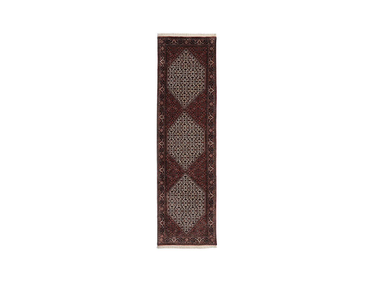 Läufer-Wollteppich 85x304 Rot Bidjar