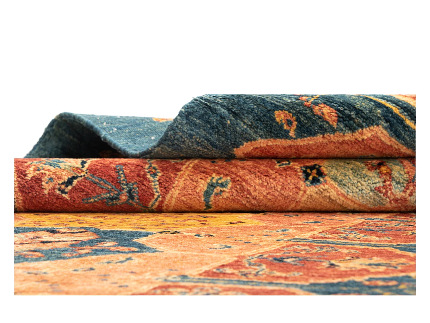 Loper-Woltapijt 212x94 Blauw Kashkuli