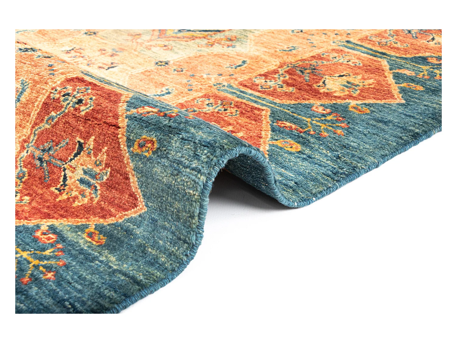 Loper-Woltapijt 212x94 Blauw Kashkuli