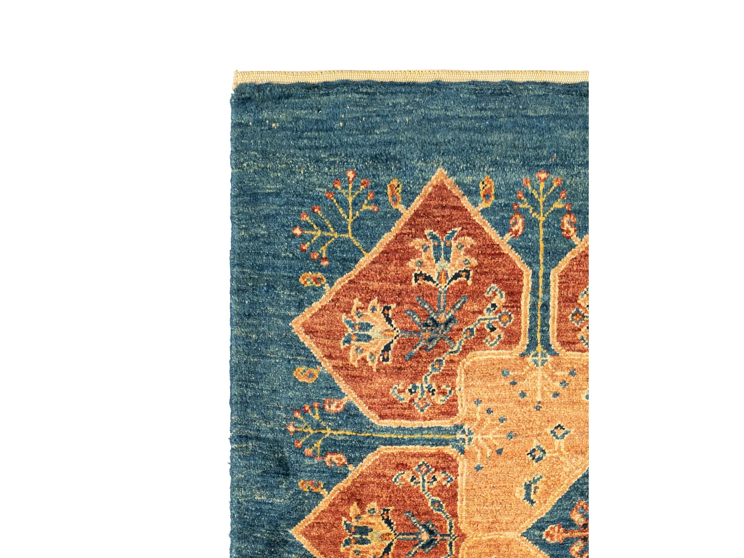 Loper-Woltapijt 212x94 Blauw Kashkuli