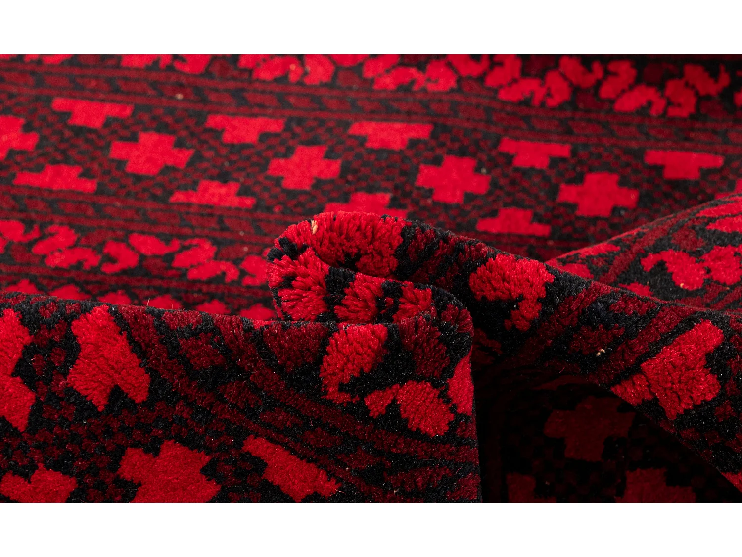 Tapis de laine 103x188 rouge Afghan