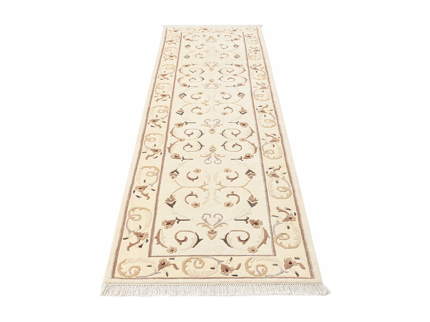 Läufer-Wollteppich 84x300 Beige Darya