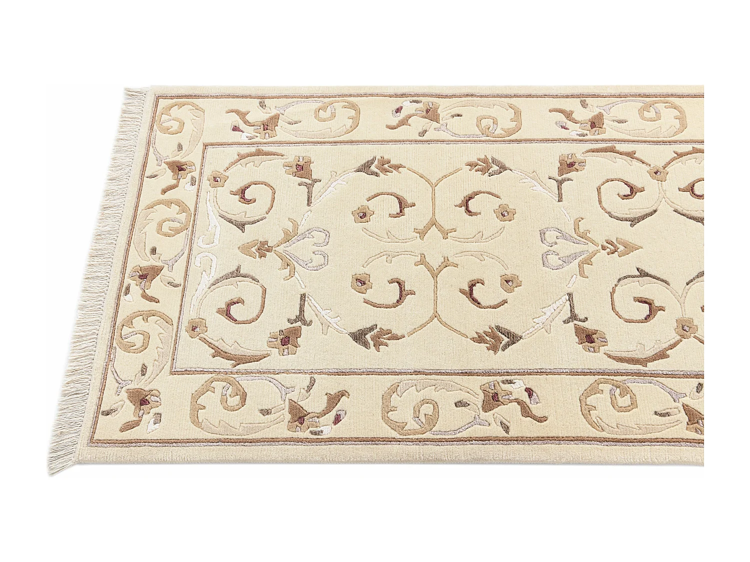 Läufer-Wollteppich 84x300 Beige Darya
