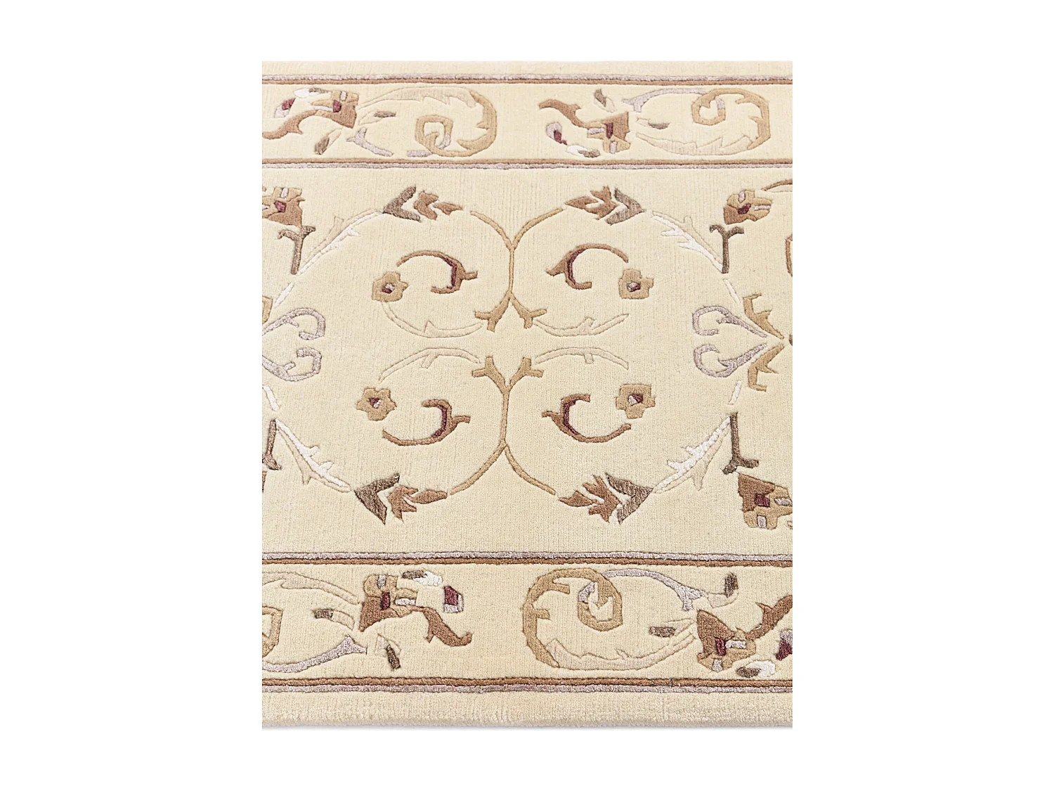 Läufer-Wollteppich 84x300 Beige Darya