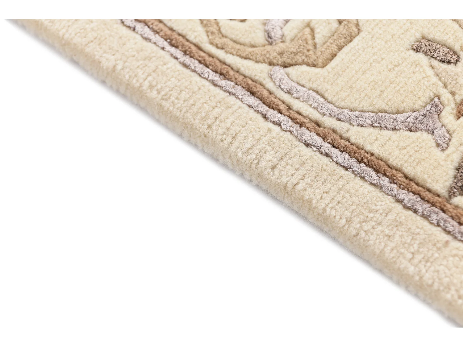 Läufer-Wollteppich 84x300 Beige Darya