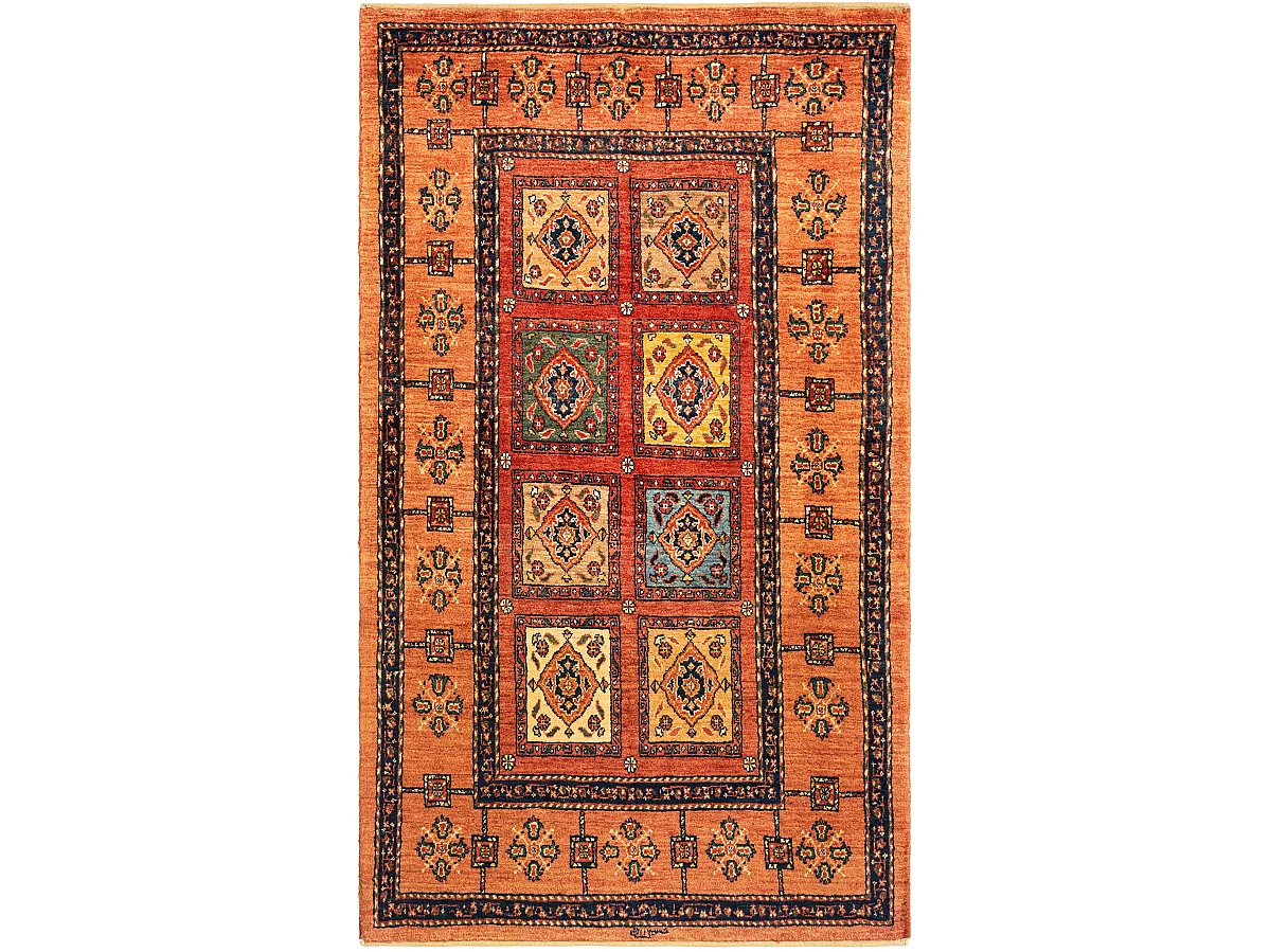 Tapis de laine 103x177 orange Kashkuli